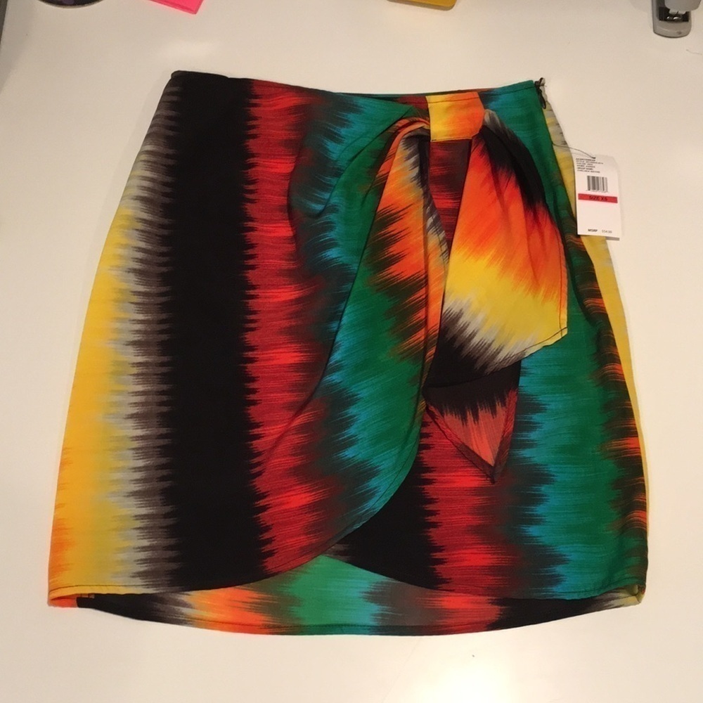 JESSICA Simpson Rainbow Faux Wrap Skirt